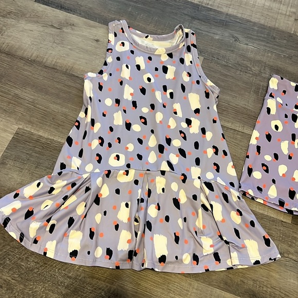 Hanna Andersson drop waist dress with matching bike shorts - Picture 2 of 8